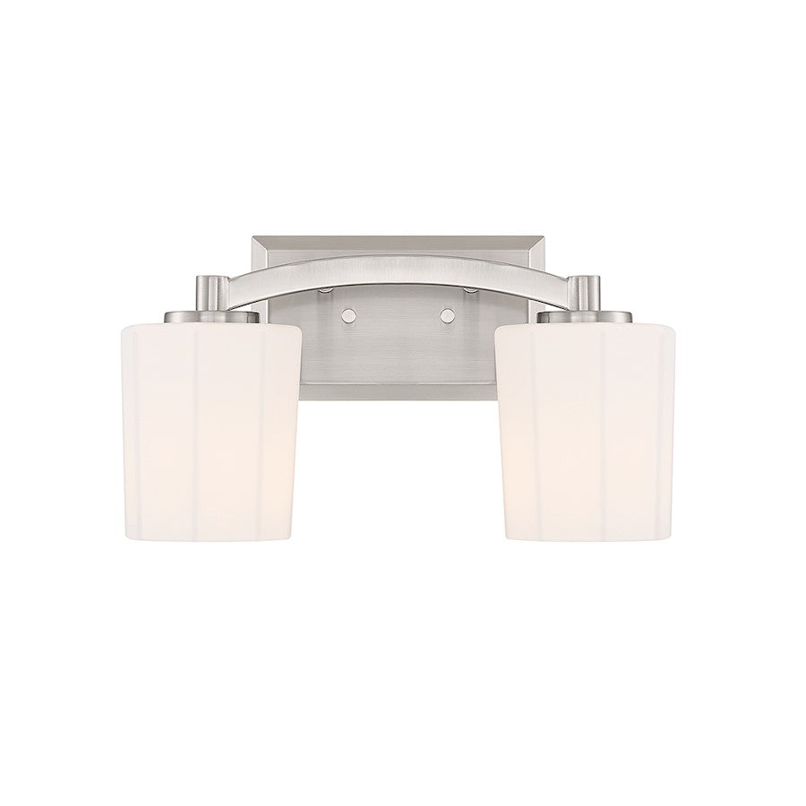 Savoy House Whitney 2-Light Bathroom Vanity Light, Satin Nickel - 8-7710-2-SN