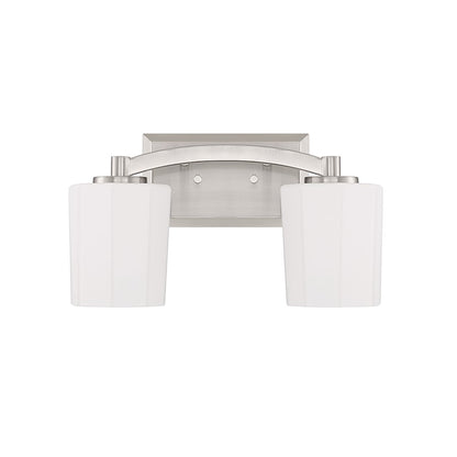 Whitney 2-Light Bathroom Vanity Light, Satin Nickel