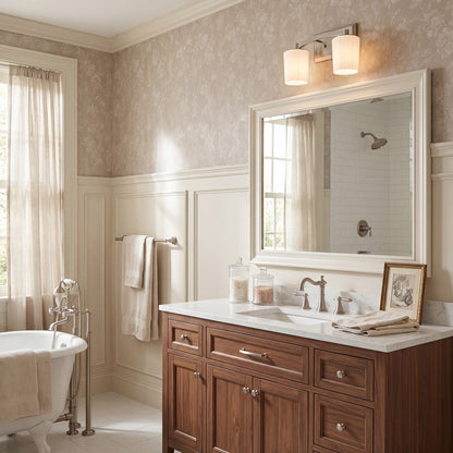 2 Light Bathroom Vanity Light, Matte Black