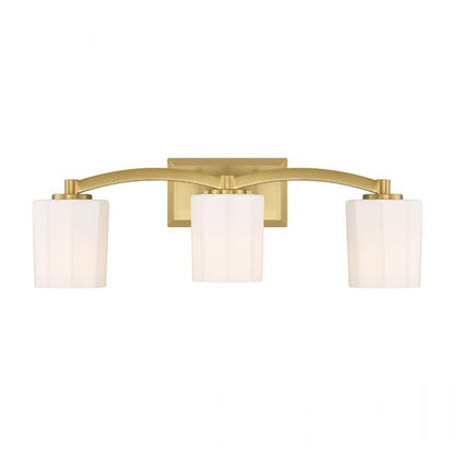 Savoy House Whitney 3-Light Bathroom Vanity Light, Warm Brass - 8-7710-3-322