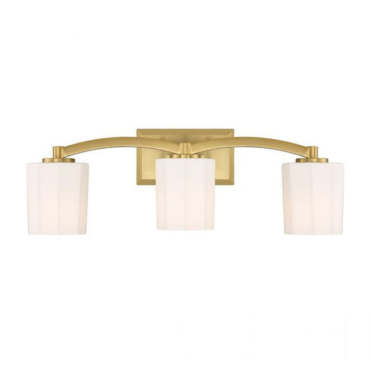 Savoy House Whitney 3-Light Bathroom Vanity Light, Warm Brass - 8-7710-3-322