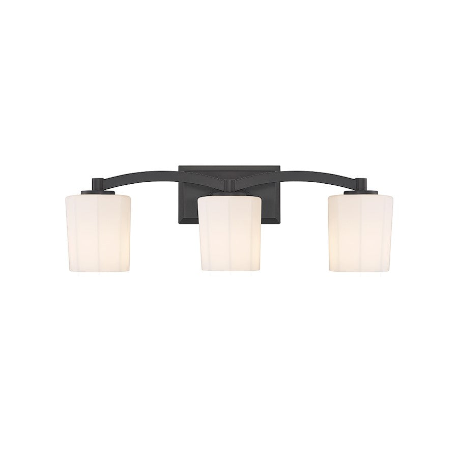 3 Light Bathroom Vanity Light, Matte Black