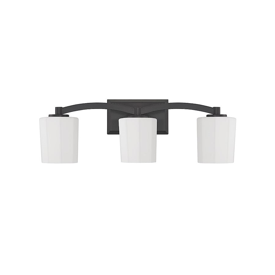 3 Light Bathroom Vanity Light, Matte Black