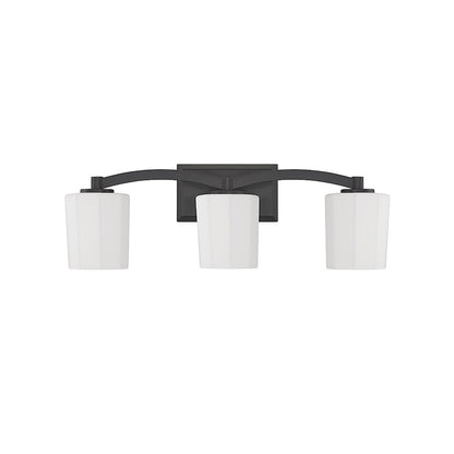 3 Light Bathroom Vanity Light, Matte Black