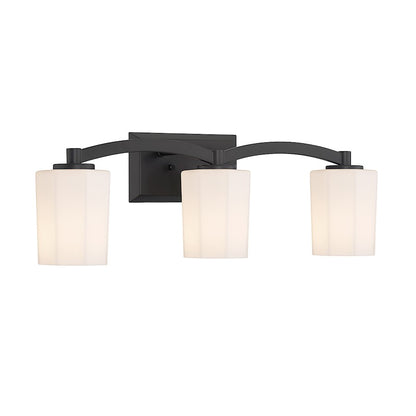 3 Light Bathroom Vanity Light, Matte Black