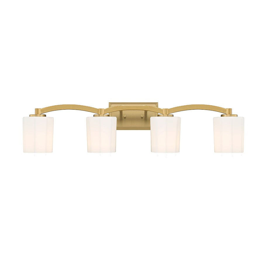 Savoy House Whitney 4-Light Bathroom Vanity Light, Warm Brass - 8-7710-4-322