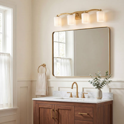 4 Light Bathroom Vanity Light, Matte Black