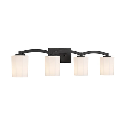 Whitney 4-Light Bathroom Vanity Light, Matte Black