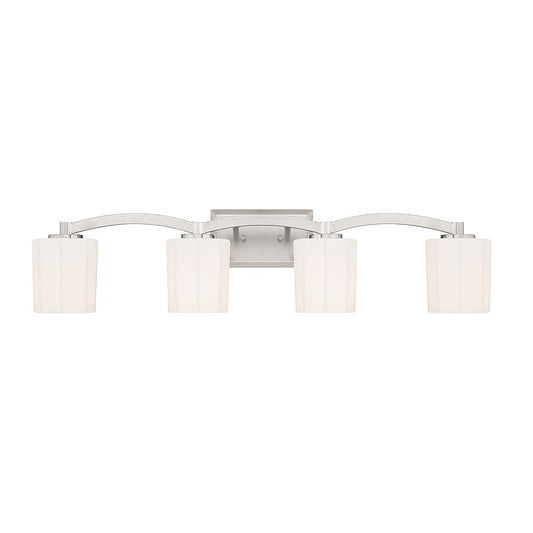 Savoy House Whitney 4-Light Bathroom Vanity Light, Satin Nickel - 8-7710-4-SN