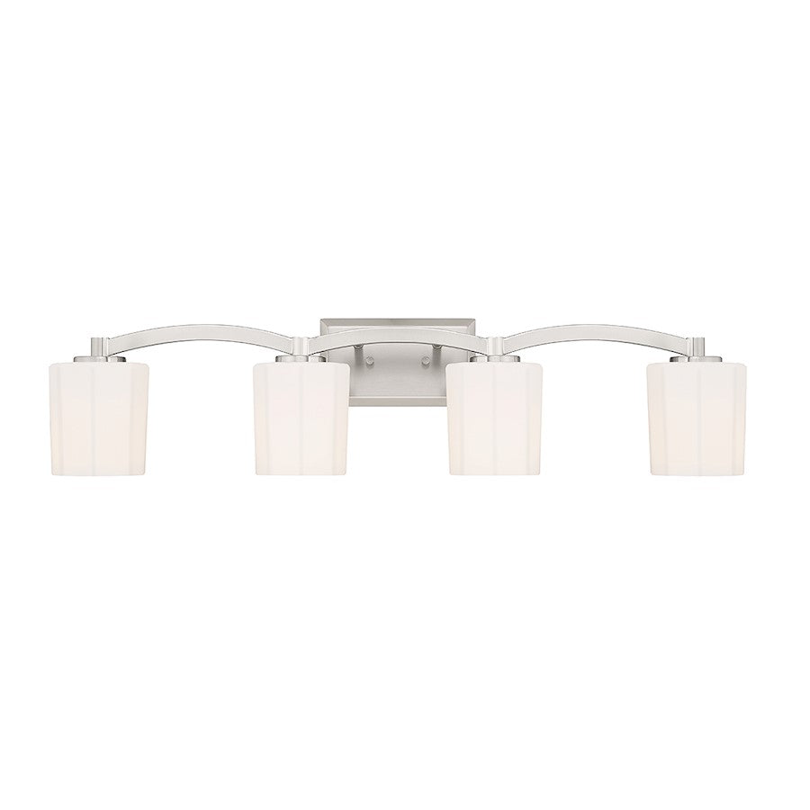 4 Light Bathroom Vanity Light, Matte Black