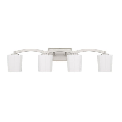 Whitney 4-Light Bathroom Vanity Light, Satin Nickel