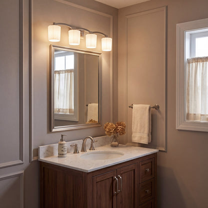 4 Light Bathroom Vanity Light, Matte Black