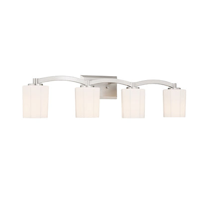 Whitney 4-Light Bathroom Vanity Light, Satin Nickel