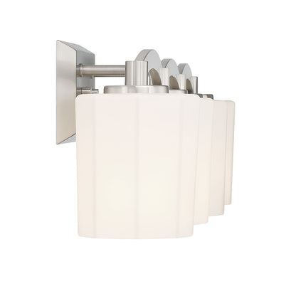 Whitney 4-Light Bathroom Vanity Light, Satin Nickel