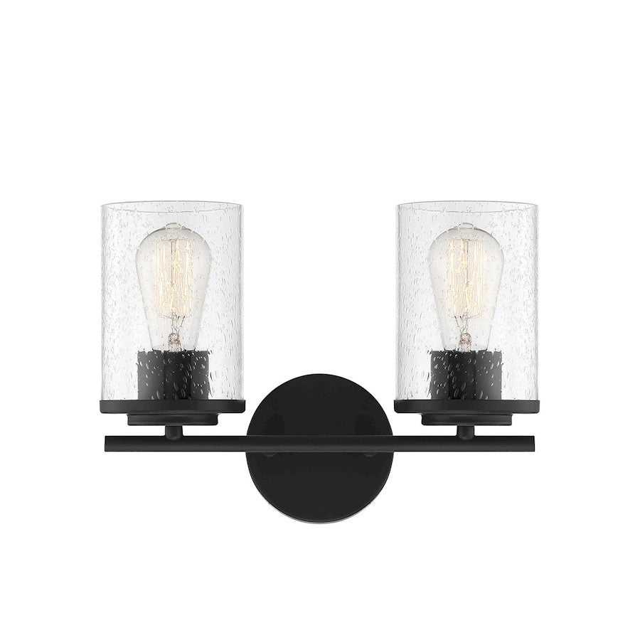 Savoy House Marshall 2-Light Bathroom Vanity Light, Matte Black - 8-8020-2-BK