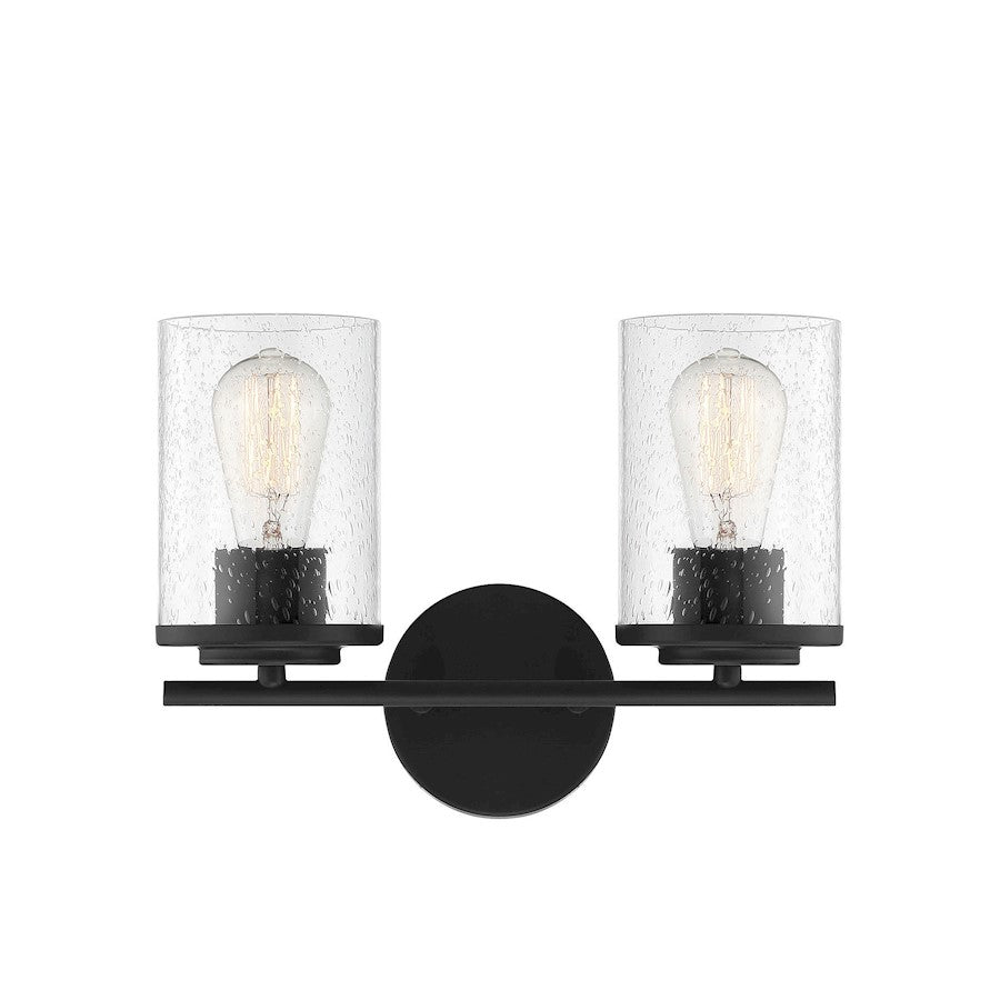 2 Light Bathroom Vanity Light, Matte Black