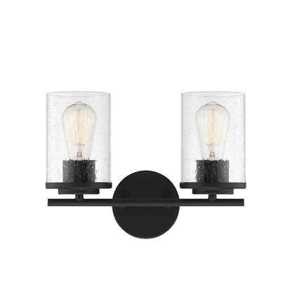 2 Light Bathroom Vanity Light, Matte Black