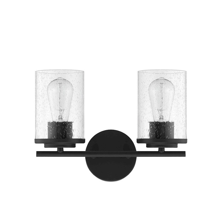 2 Light Bathroom Vanity Light, Matte Black