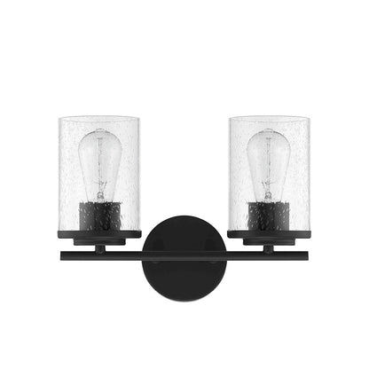 2 Light Bathroom Vanity Light, Matte Black