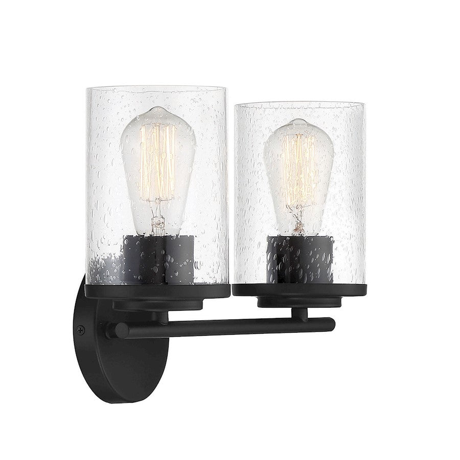 2 Light Bathroom Vanity Light, Matte Black