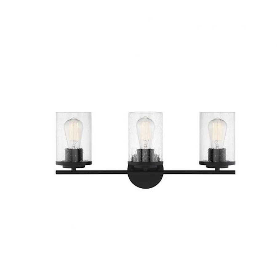3 Light Bathroom Vanity Light, Matte Black