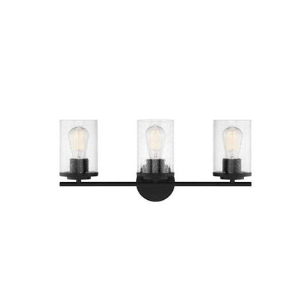 3 Light Bathroom Vanity Light, Matte Black