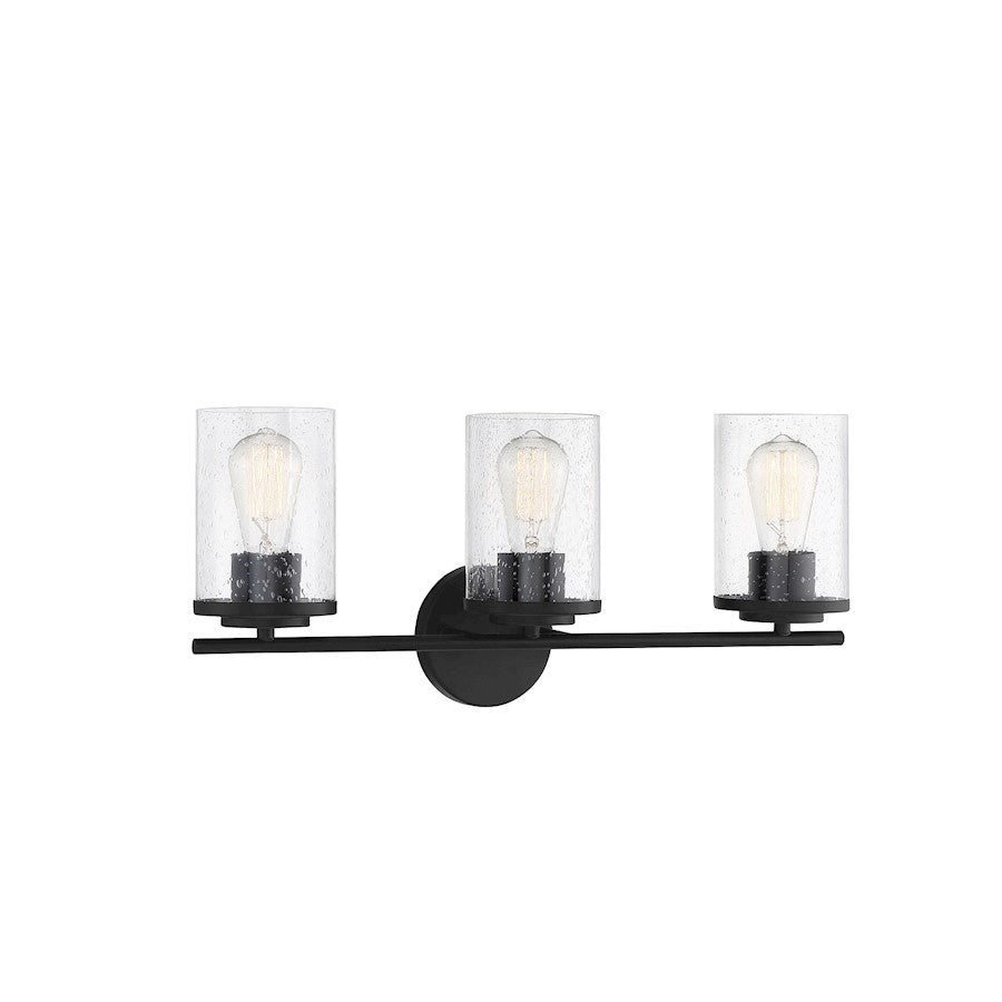 3 Light Bathroom Vanity Light, Matte Black