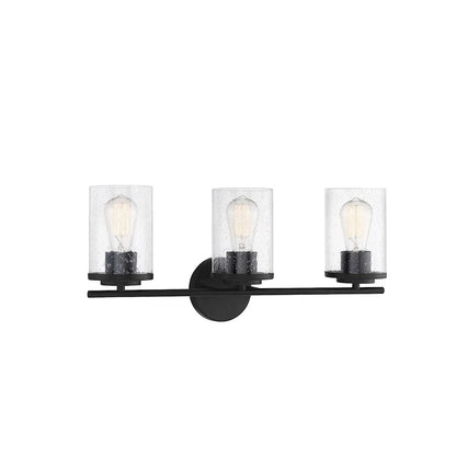 3 Light Bathroom Vanity Light, Matte Black