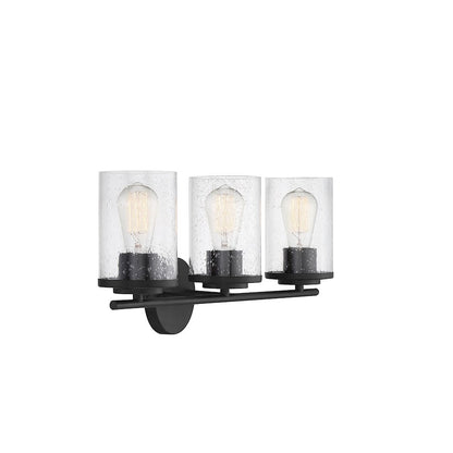 3 Light Bathroom Vanity Light, Matte Black