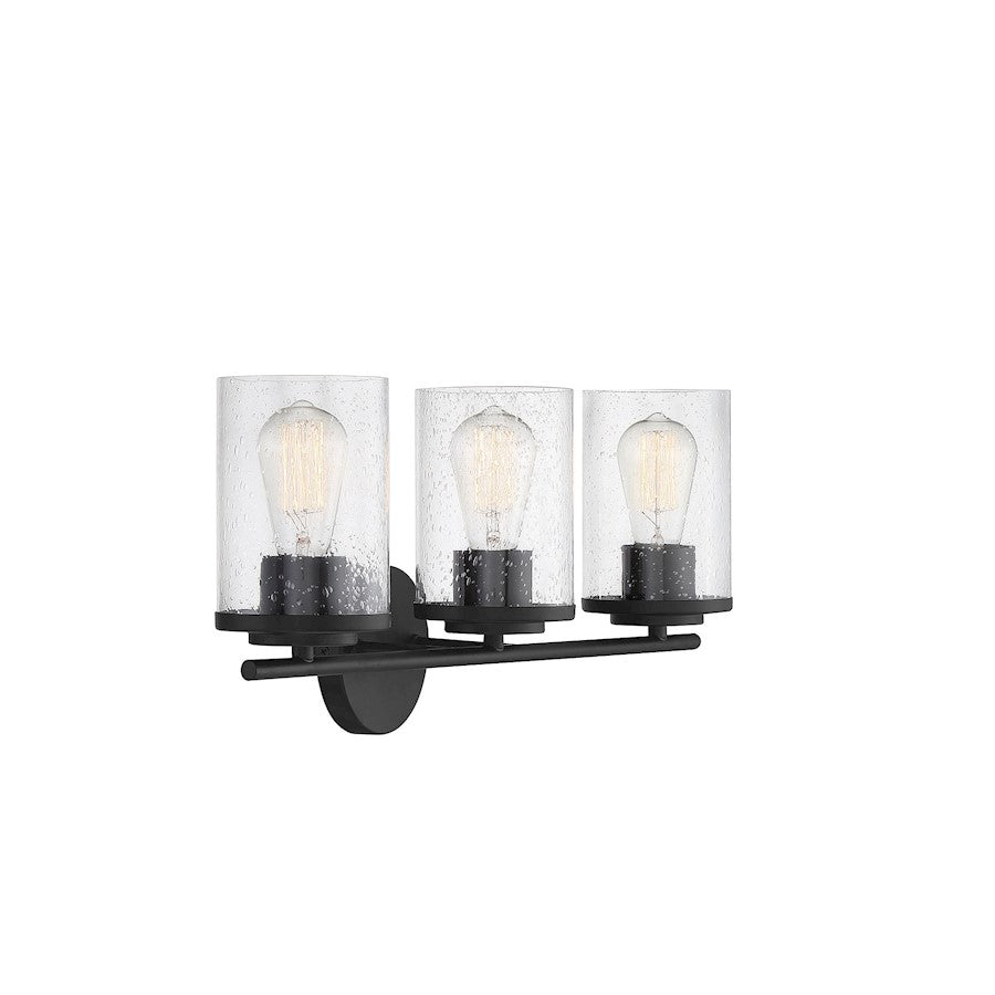 3 Light Bathroom Vanity Light, Matte Black