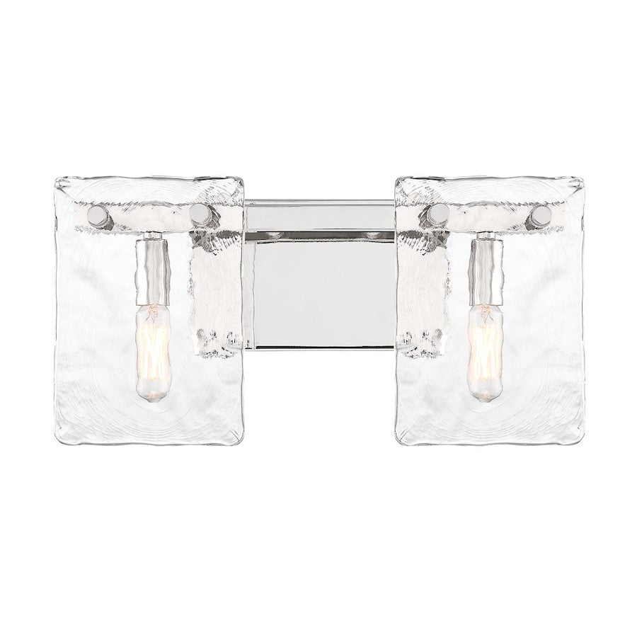 2 Light Bathroom Vanity Light, Polished Nickel