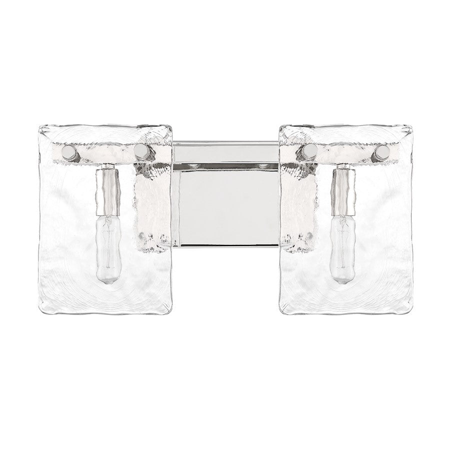 2 Light Bathroom Vanity Light, Polished Nickel