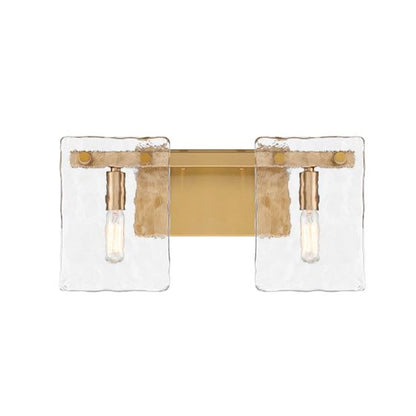 2 Light Bathroom Vanity Light, Warm Brass