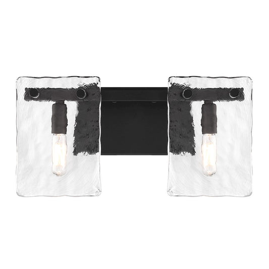 Savoy House Genry 2 Light Bath, Matte Black/Handmade Water - 8-8204-2-BK