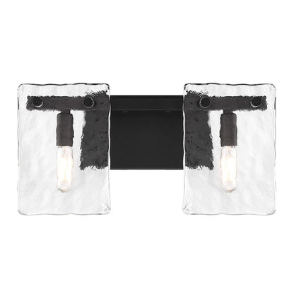 2 Light Bathroom Vanity Light, Matte Black