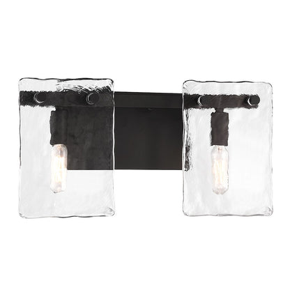 2 Light Bathroom Vanity Light, Matte Black