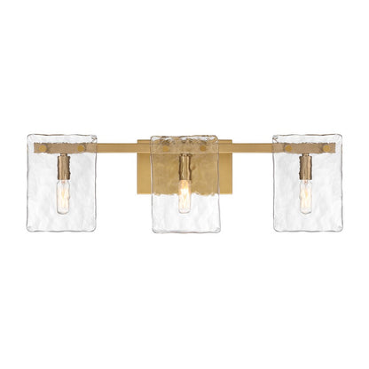 3 Light Bathroom Vanity Light, Warm Brass