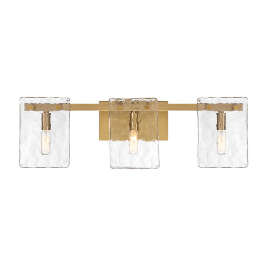 3 Light Bathroom Vanity Light, Warm Brass
