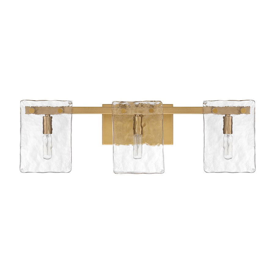 3 Light Bathroom Vanity Light, Warm Brass