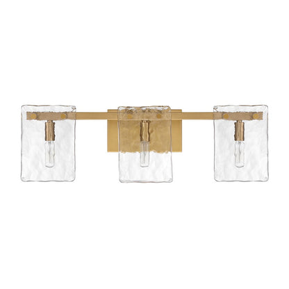 3 Light Bathroom Vanity Light, Warm Brass