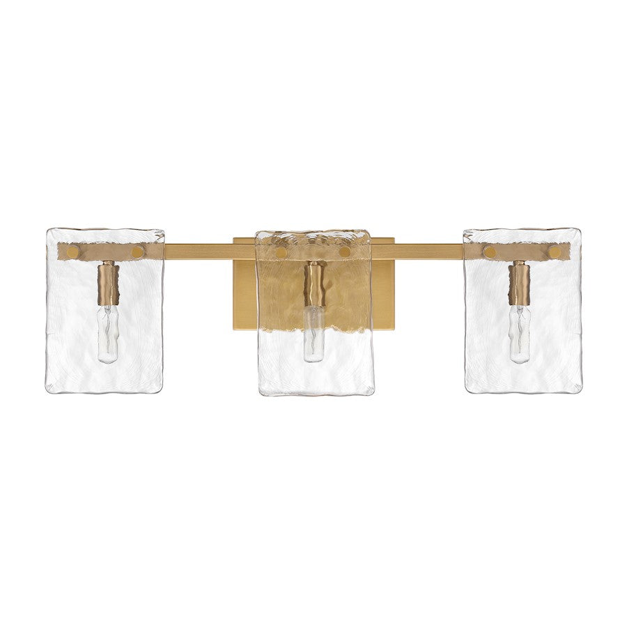 3 Light Bathroom Vanity Light, Warm Brass