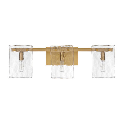 3 Light Bathroom Vanity Light, Warm Brass