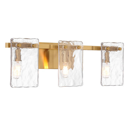 3 Light Bathroom Vanity Light, Warm Brass