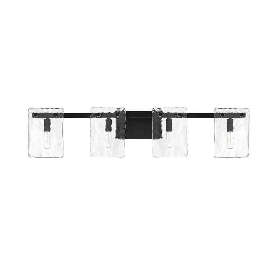 4 Light Bathroom Vanity Light, Matte Black