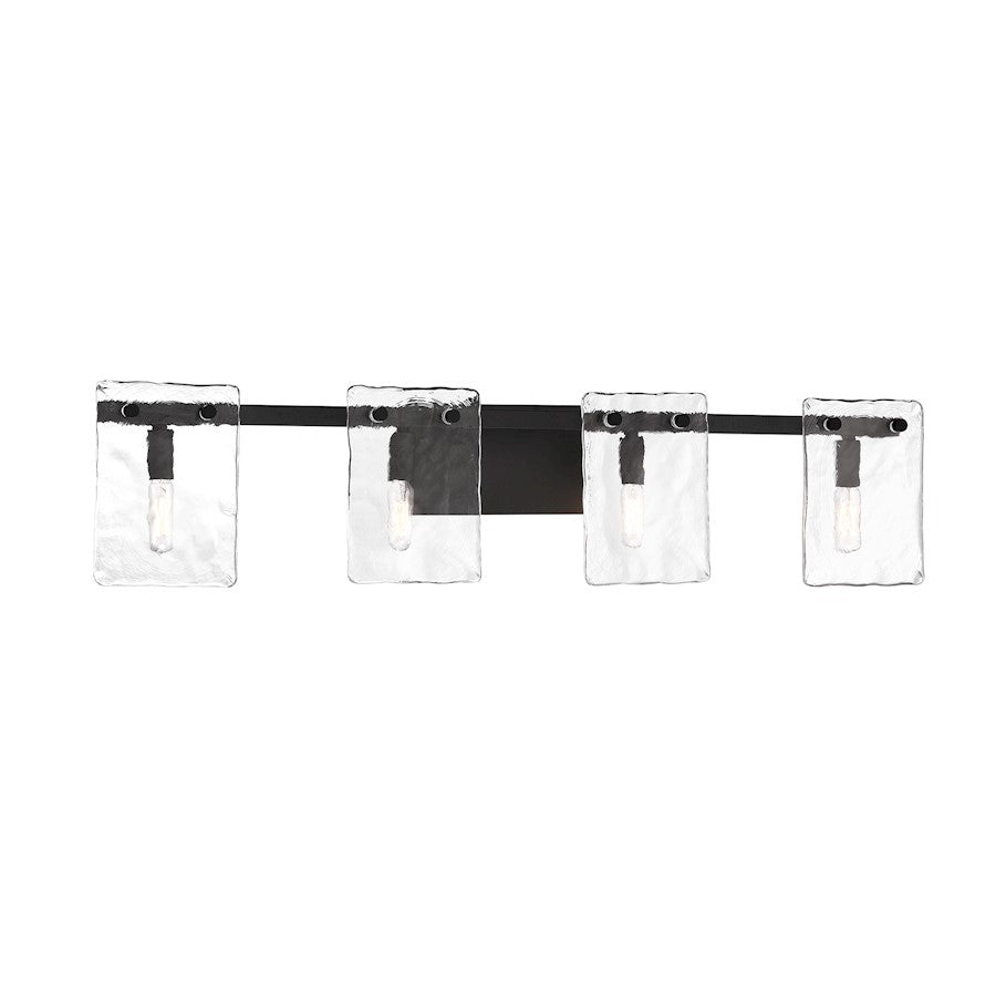 4 Light Bathroom Vanity Light, Matte Black
