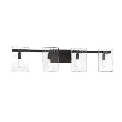 4 Light Bathroom Vanity Light, Matte Black