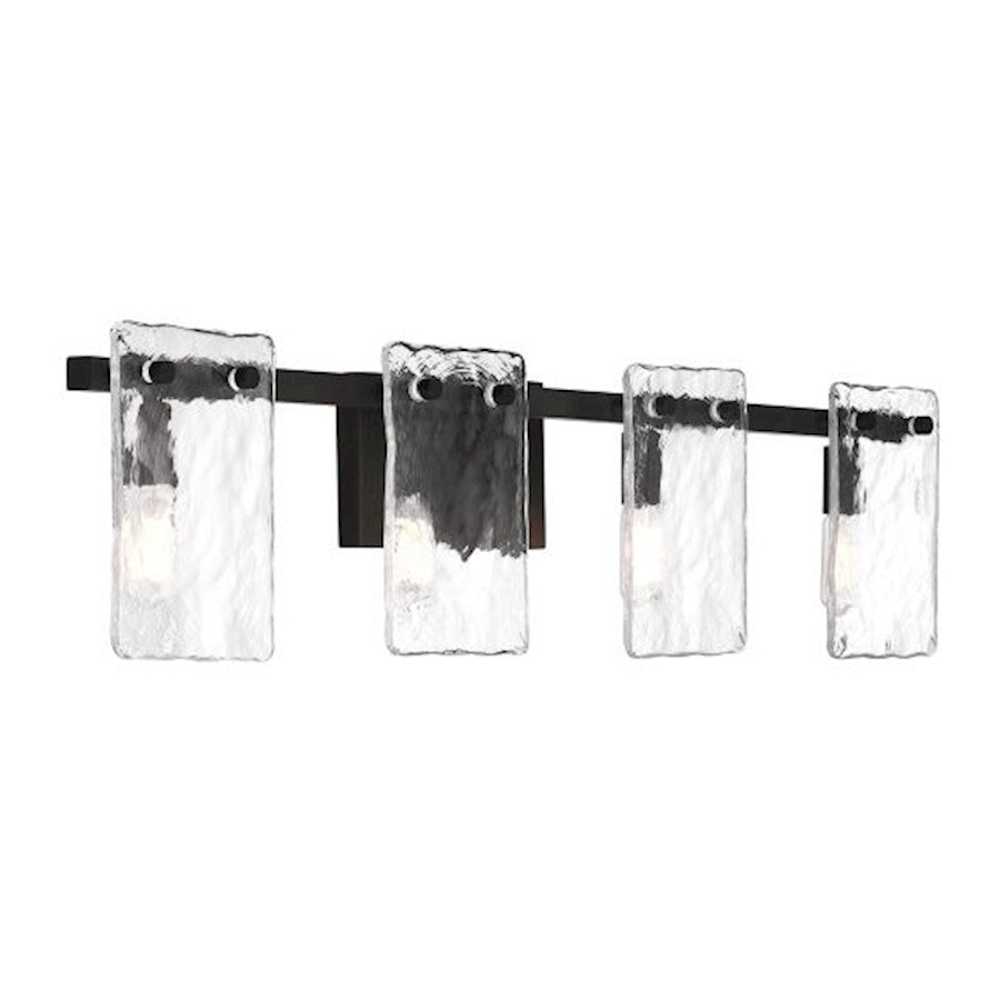 4 Light Bathroom Vanity Light, Matte Black