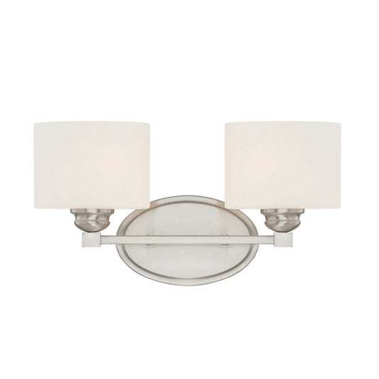 2 Light Bathroom Vanity Light, Satin Nickel