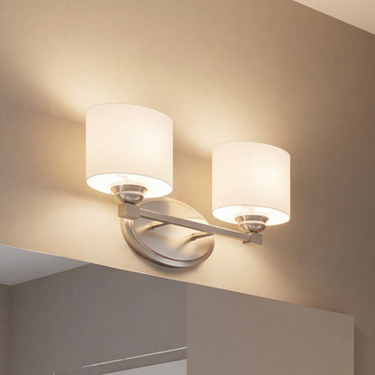 2 Light Bathroom Vanity Light, Satin Nickel