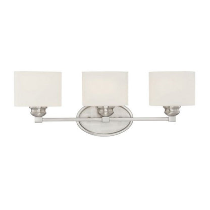 3 Light Bathroom Vanity Light, Satin Nickel